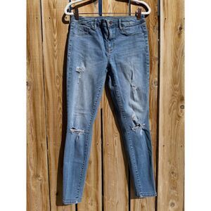 Mossimo Women's Light Wash High-Rise Slightly Distressed Skinny Jeggings Sz 4/27